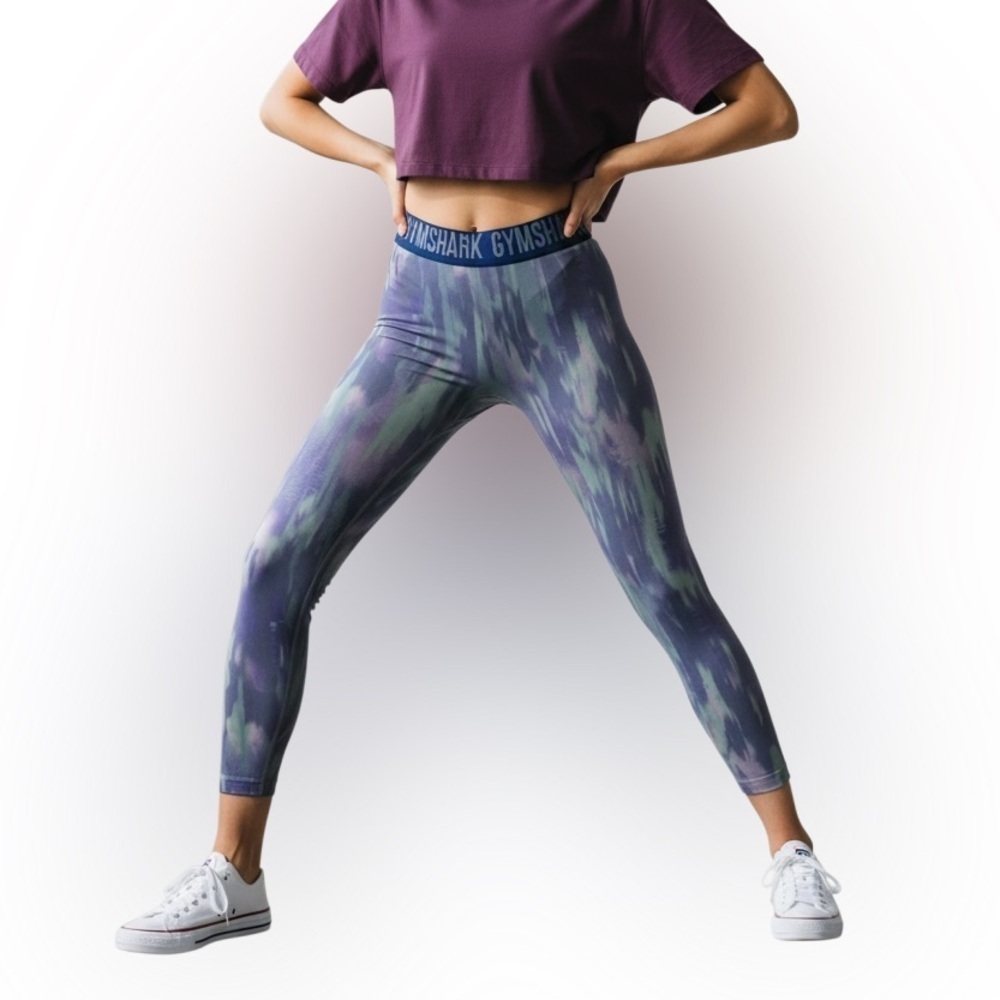Gymshark Seamless Printed Leggings Blue